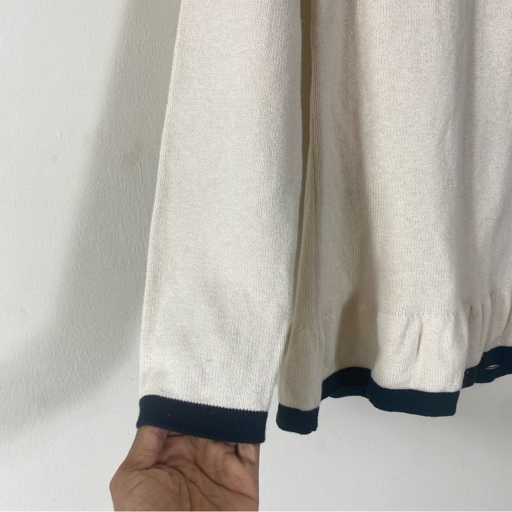 Sail To Sable Faith Bow Back Sweater Cream with Black Bows Cotton Wool Blend - S - Picture 12 of 16